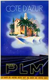 Roland Hugon, Cote D'Azur PLM Paris, 1937, poster