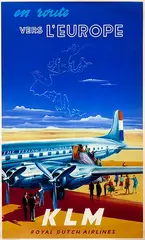 Heusden Joop van, KLM en route vers L'Europe, poster
