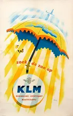 Patrick C. Keely, KLM zoek de zon op, 1950, poster