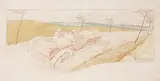 Ernest Montaut, Felice Nazzaro in his FIAT Grand Prix of the A.C.F. 1906, 1912, poster, lithograph