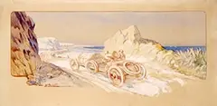 Ernest Montaut, Vincento Trucco in his Isotta-Fraschini Targa Florio, 1906, poster, lithograph