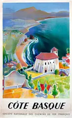 Vecoux, Côte Basque Chemins de Fer Français, 1946, poster