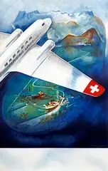 Eugene Häfelfinger, without text (Swissair), 1937, poster