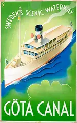Hans E. Olsén, Göta Canal Sweden's Scenic Waterway, 1936, poster