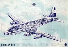 Joop van Heusden, KLM Douglas DC4, poster