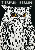Roland Beier, Tierpark Berlin (owl), 1977, poster