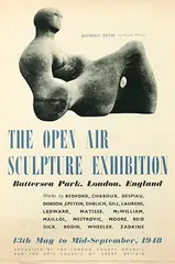 The Open Air Sculpture Exhibtion Battersea Park, London by Henry Moore, 1948, poster, sold Jun 2025