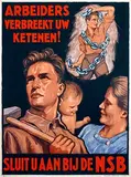 Dirk H. Melk, Arbeiders verbreekt uw ketenen! Sluit u aan bij de NSB, 1941, poster