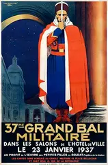 Desroches, 37me Grand Bal Militaire (Algerian soldier), 1937, poster