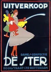 Leeuwenstein, Uitverkoop Dames-Confectie De Ster Rotterdam, poster