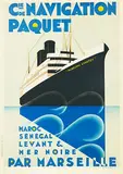 Max Ponty, Cie. de Navigation Paquet/Maréchal Lyautey, 1924, poster
