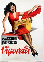 Gino Boccasile, Macchine Per Cucire Vigorelli, poster