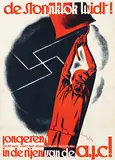 Albert Funke Küpper, De Stormklok luidt jongeren in de rijen van de A.J.C., 1933, poster