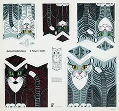 Maria Burdessa, Ausschneidebogen 5 Katzen-Cats, poster