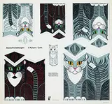 Maria Burdessa, Ausschneidebogen 5 Katzen-Cats, poster