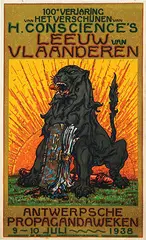 Alfred Ost, Conscience's Leeuw van Vlaanderen Antwerpsche Propaandaweken, 1938, poster
