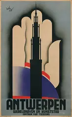 Antwerpen Wereldhaven en Kunststad by Lucien De Roeck, 1934, poster, sold Feb 2025