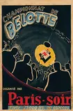 Donald, Championnat de Belotte Paris-Soir (card game), 1932, poster