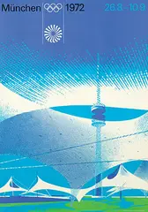Otl Aicher, München 1972 Olympic Games (stadium), 1971, poster