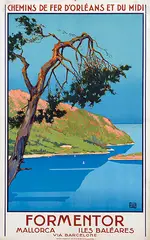Alo, Formentor Mallorca Iles Baléares via Barcelone, 1929, poster