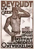 Huib de Ru, Bevrijdt uw Geest Instituut voor Arbeiders Ontwikkeling, 1930, poster