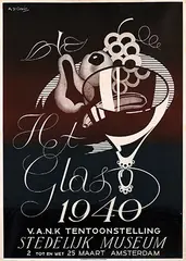 Andries D. Copier, Stedelijk Museum Amsterdam V.A.N.K. Tentoonstelling Het Glas, 1940, poster