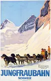 Emil Cardinaux, Jungfraubahn Schweiz Polarhunde, 1925, poster