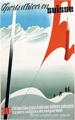 Bernard Reber, Sports d'hiver en suisse, 1935, poster