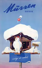 Petrus, Mürren Suisse neige et soleil, 1945, poster