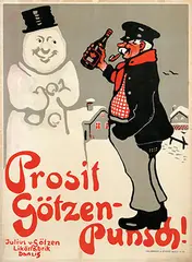 Paul Scheurich, Prosit Götzen Punsch! Likörfabrik Danzig, poster