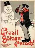Paul Scheurich, Prosit Götzen Punsch! Likörfabrik Danzig, poster