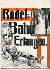 M. Baierlacher, Rodel-Bahn Erlangen, poster