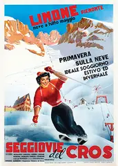 Carlo Prandoni, Seggiovie del Cros Limone Piemonte, 1953, poster