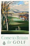 Rowland Hilder, Come to Britain for Golf, poster