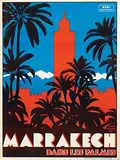 René Martín, Marrakech dans les Palmes (Morocco), 1935, poster