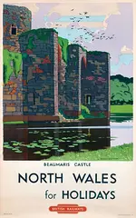 Norman Wilkinson, North Wales for Holidays Beaumaris Castle, 1949, poster