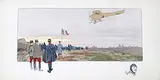Marguerite Montaut, Without text (Roland Garros in his Blériot ?), poster, lithograph