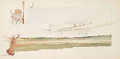 Georges Bric, Prix de la Nature (Émile Dubonnet in his Tellier Monoplane with a Panhard motor), poster, lithograph