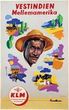 Leen Spierenburg, KLM Vestindien Mellemanamerika, poster