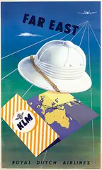 Auguste Melai, KLM Far East (by Lockheed Constallation), 1953, poster