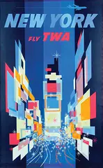 David F. Klein, New York Fly TWA, poster