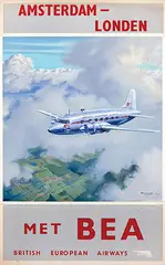 Roy Nockolds, BEA Amsterdam-Londen, 1946, poster