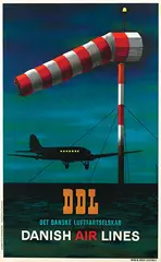 Ib Andersen, DDL Danske Luftfartselskab Danish Air Lines, 1945, poster