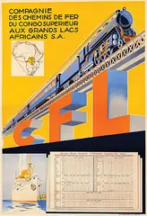 Possibly Louis Royon, CFL Compagnie des Chemins de Fer de Congo Superieur aux Grands Lacs Africains, poster