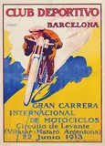 P. Montanya, Club Deportivo Barcelona Gran Carrera de Motociclos Circuite de Lavente, 1913, poster