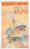Jean des Gachons, Messageries Maritimes Inde Ceylan Malaisie Viet Nam Hong Kong Philippines Japon, 1958, poster