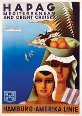 Otto Arpke, HAPAG Mediterranean and Orient Cruises, poster