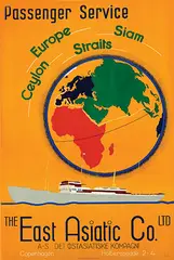 Edmond Bille, East Asiatic Co. Copenhagen Passaenger Service, poster