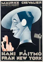 Gösta Åberg, Movie: Maurice Chevallier in "Hans Fästmö fran New York" (The Big Pond, 1930), 1931, poster