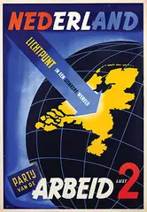 S. Bach, Partij van de Arbeid Nederland lijst 2, 1948, poster